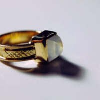 gold moonstone ring