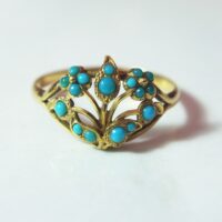 art nouveau flower ring