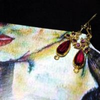 garnet earrings gold