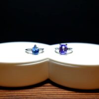 pear blue sapphire engagement ring, unheated lilac sapphire platinum ring