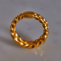SIJS, solid gold thumb ring, handmade 24k gold ring, twist thumb ring, solid gold twist ring, wide gold twist ring, roman style gold ring, viking gold ring, custom wedding ring singapore