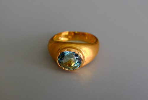 SIJS, roman gold ring, handmade fine jewelry, medieval style gold rings, mens antique style rings, aquamarine ring mens, bespoke jewellery singapore, fine jewellery singapore
