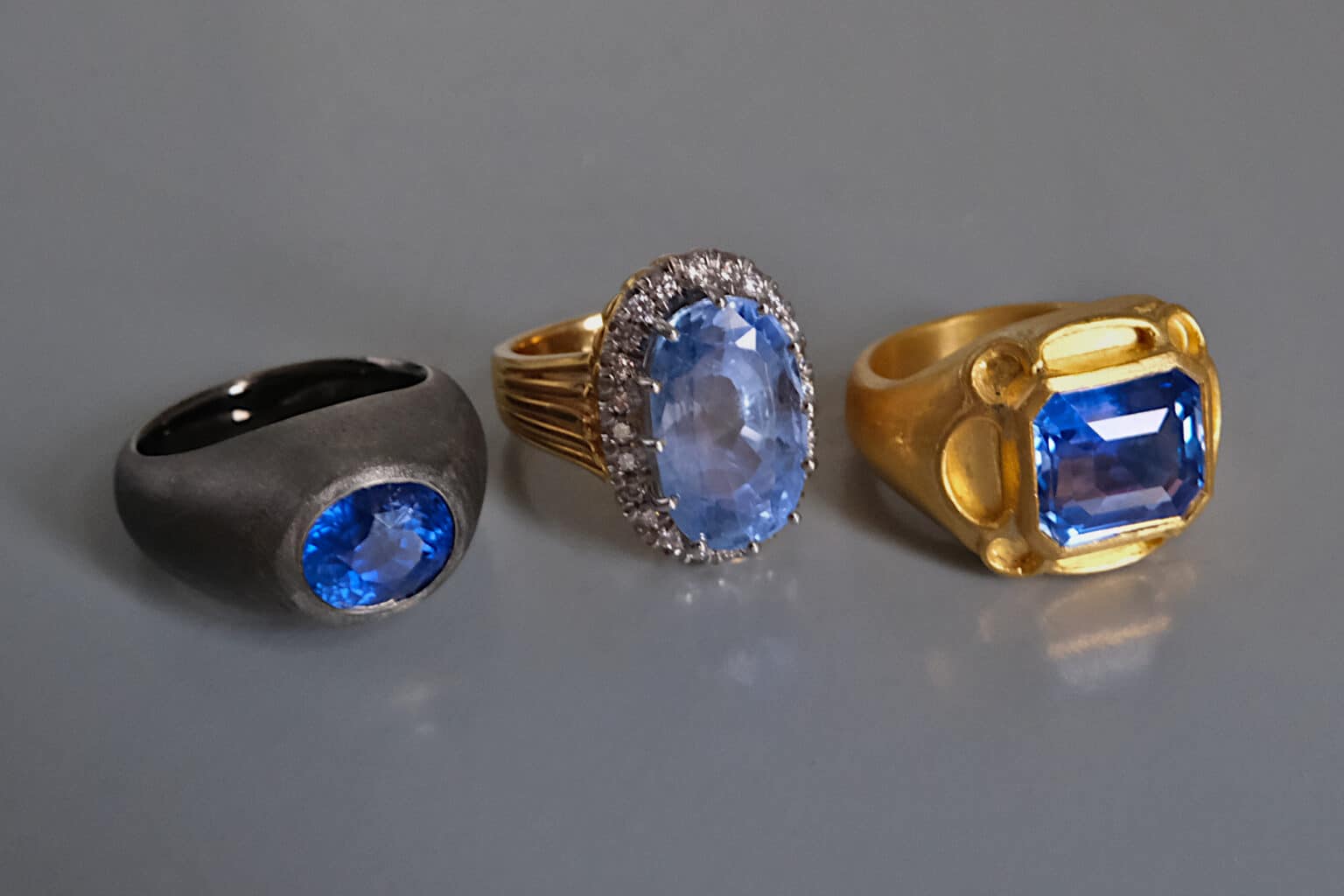 Black Gold Royal Blue Sapphire Ring Comet | Singapore Island Jewellery ...